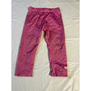 Nike Pink Swoosh Leggings Pants Girls Size 2T Stretch Dri-Fit